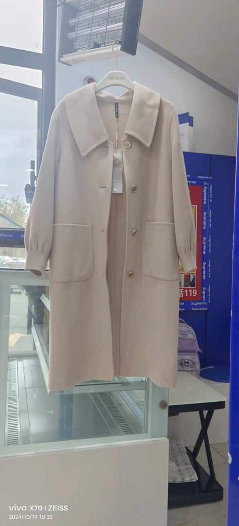 双面呢中长款羊毛大衣