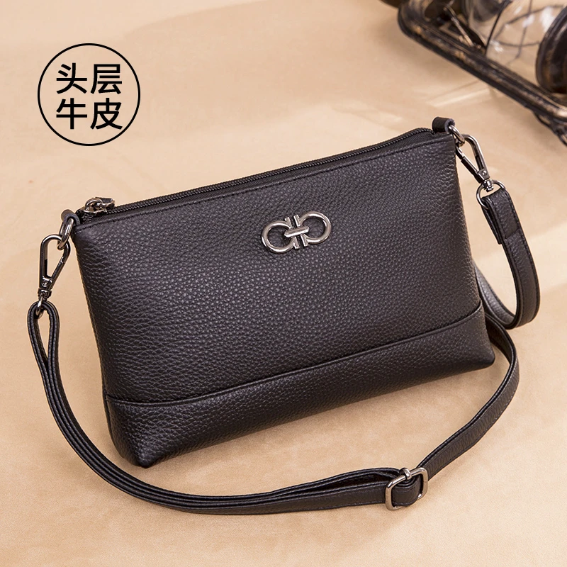 头层牛皮真皮包包女2025新款时尚单肩妈妈包中年百搭斜挎小包包女