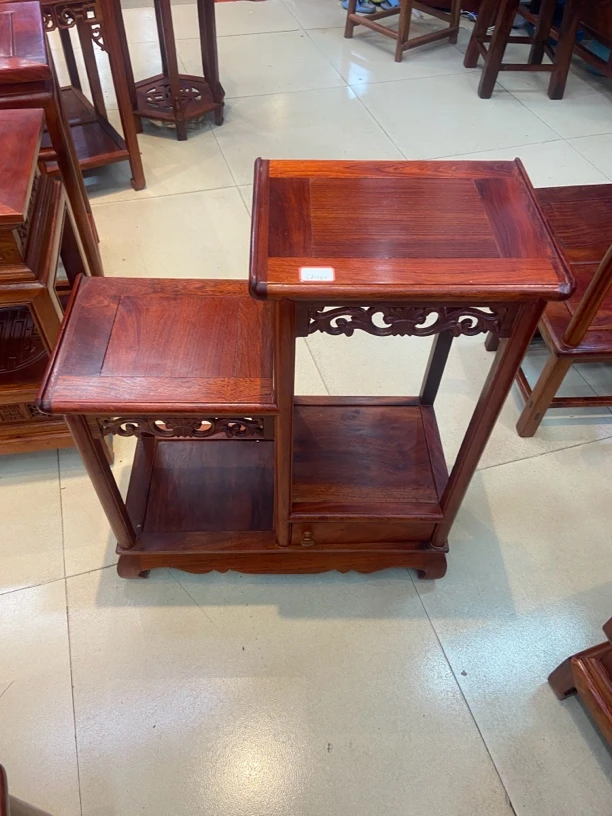 高低花架68高25四方家用新中式客厅玄关实木家具客厅置物落地式