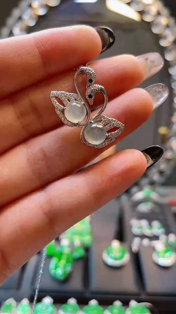 【闪购商品】翡翠吊坠(不含链)银S925镶嵌*10