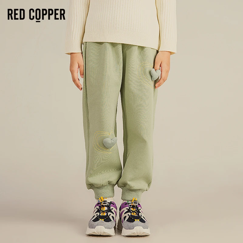redcopper2023秋新款女童爱心裤子儿童休闲运动卫裤子RGX326701