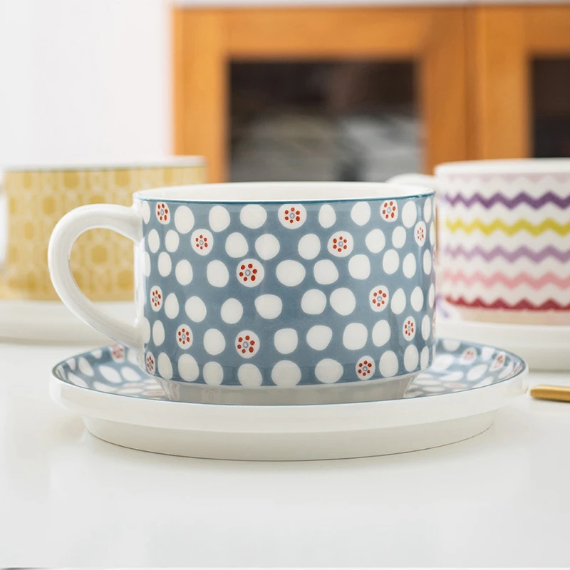 尖角杯碟咖啡杯碟创意咖啡杯情侣家用简约