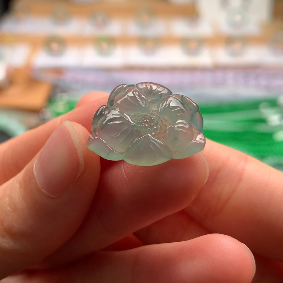 翡翠颈饰未镶嵌天然缅甸A货翡翠