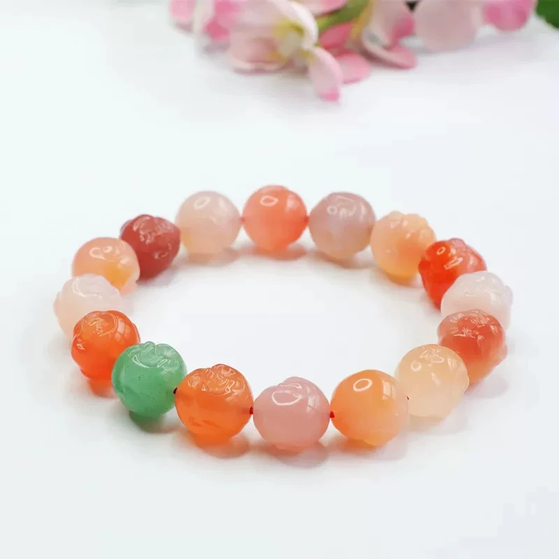 【天意珠宝阁】甄选四川凉山卡10mm七彩多宝盐源玛瑙佛头手串