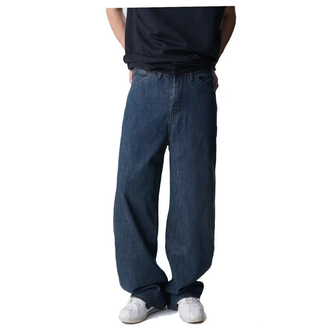 迪诺库克斯春夏复古弯刀牛仔裤宽松休闲长裤百搭男女款LD3838