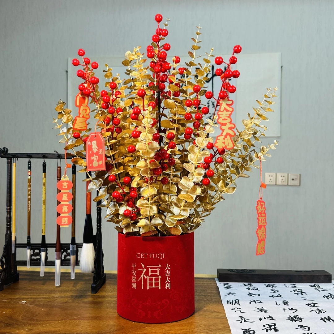 【节节高升】全家福新年喜事新房装饰品福桶发财果桌面客厅装饰手工