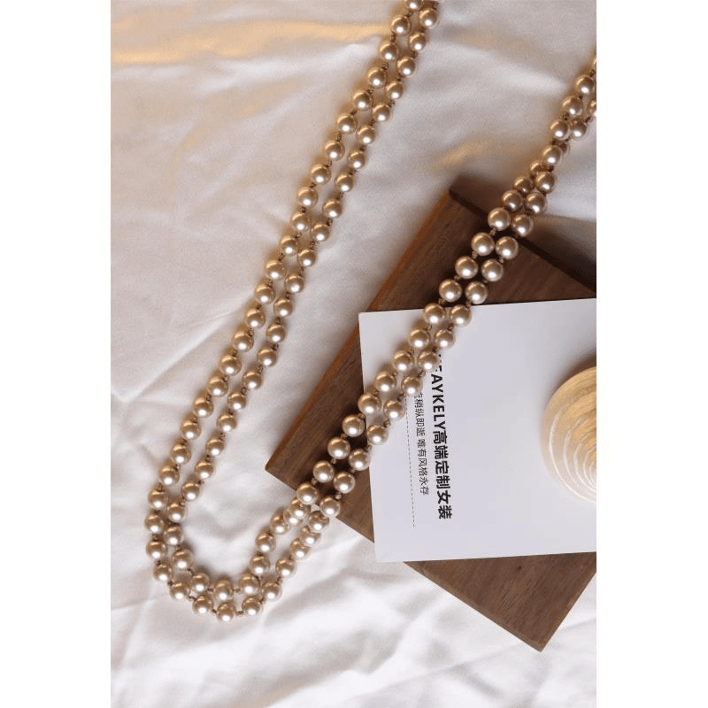 非金属铅玻璃项链 轻奢玻璃珠仿真珍珠轻奢气质百搭项链