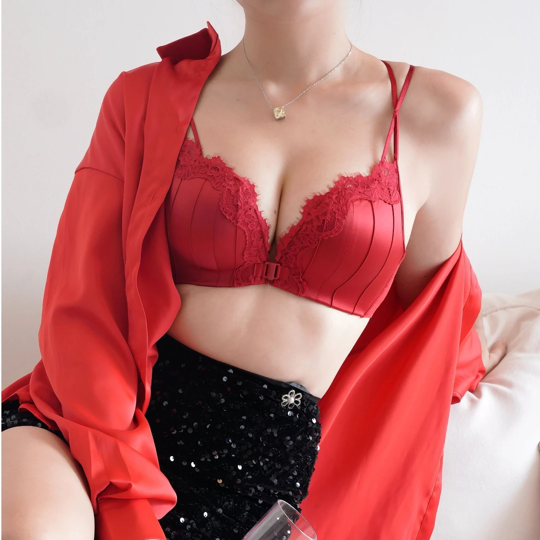 格雷系旋律前扣豹纹内衣小胸聚拢新款性感美背舒适无钢圈性感内衣