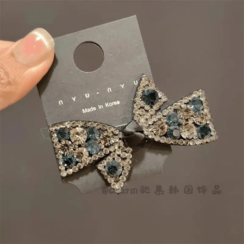 韩版施家钻鸭嘴夹网红款蝴蝶结发夹刘海夹轻奢百搭洋气碎发夹边夹