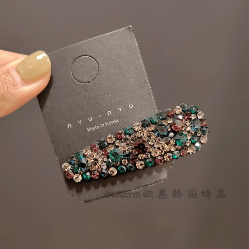 韩国施华水晶BB夹碎发夹发夹水滴发卡轻奢刘海侧边夹百搭洋气边夹