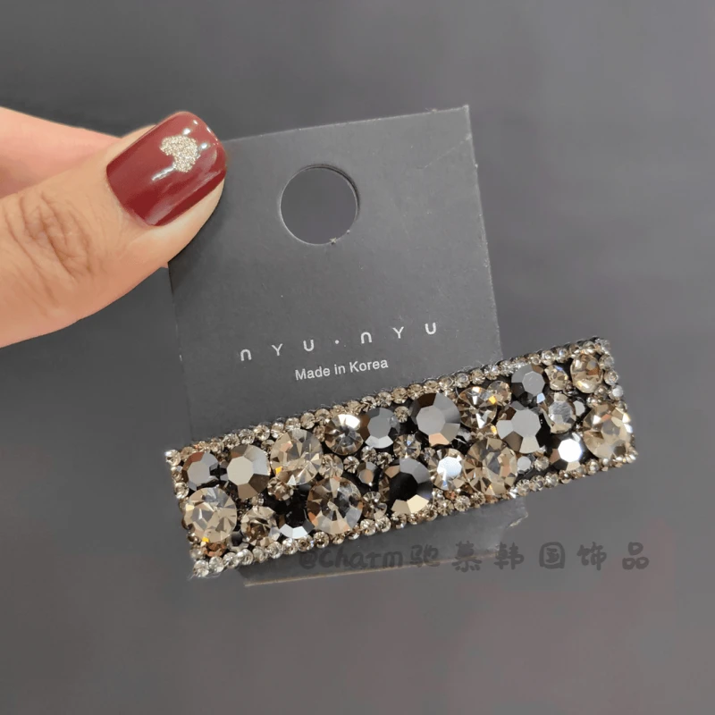 韩国施家水晶bb夹轻奢碎发夹网红爆款刘海侧边夹百搭高端洋气发卡
