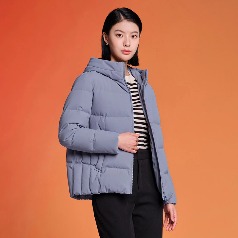 【婷婷专属】坦博尔女短款连帽妈妈宽松保暖羽绒服TD236356