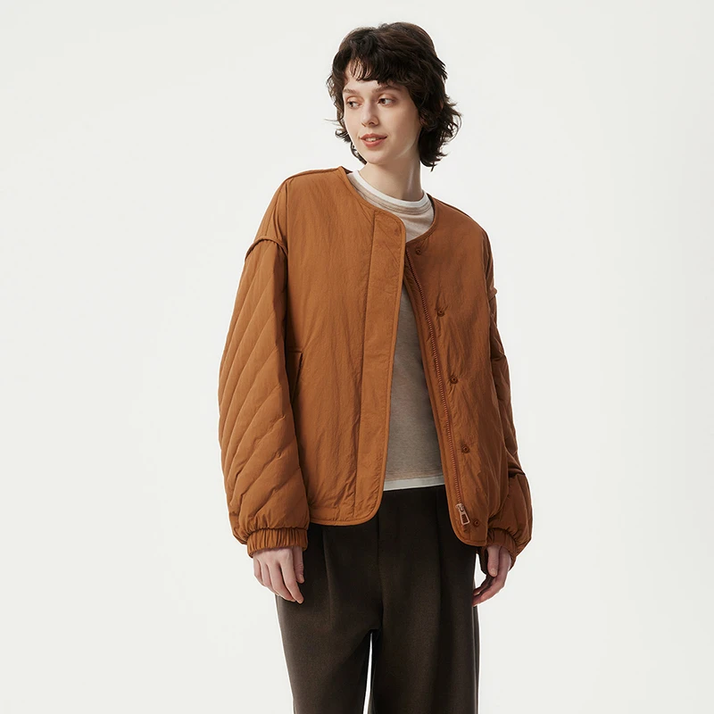 【陈大可专属】坦博尔2024新款秋季短款女圆领羽绒服TBF330272D