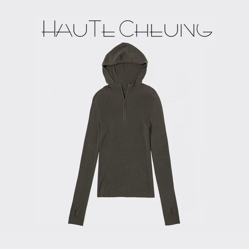 Lp极简风 针织长袖经典连帽 松弛感穿搭配备 低调轻奢连帽 A035