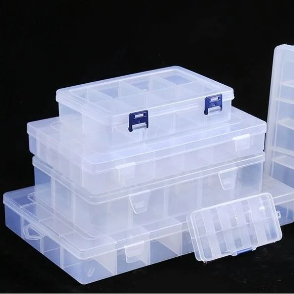 塑料零件盒透明多格收纳螺丝盒子工具分类电子元件钻头配件格子盒