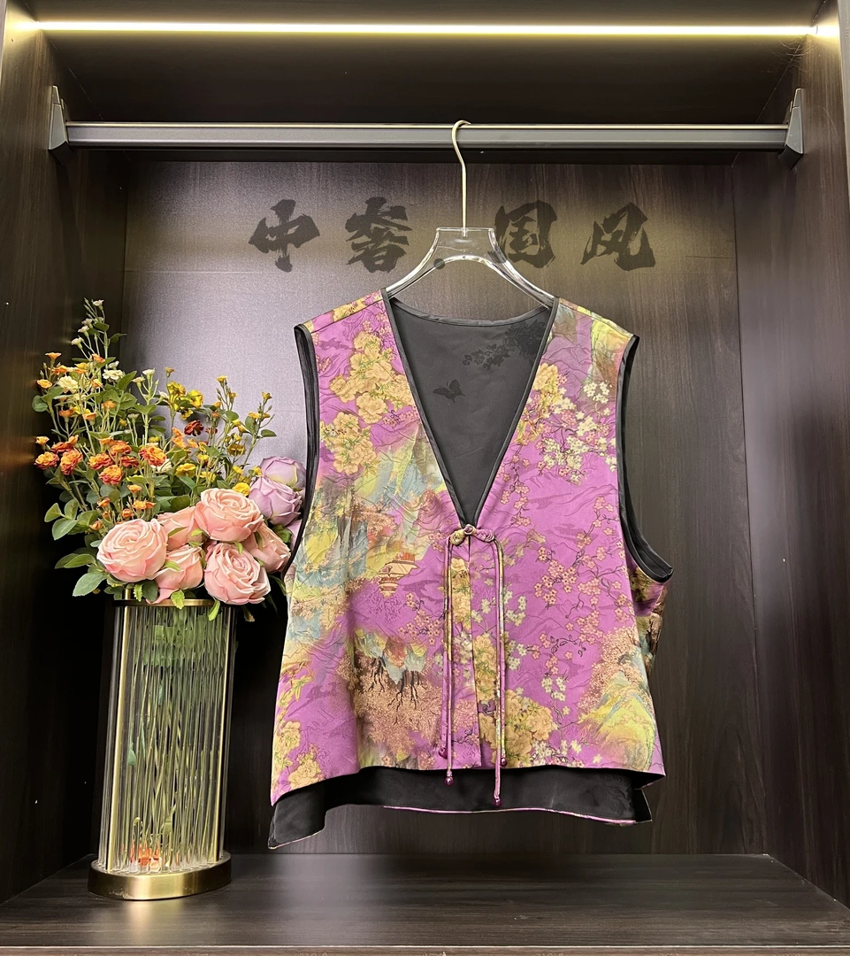 中式马甲盘扣复古国风新款马甲双面坎肩