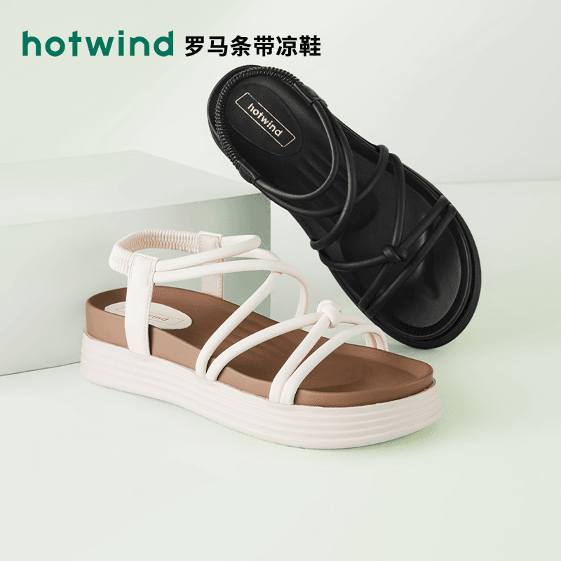 热风2024年夏季新款女士时尚凉鞋H59W4612