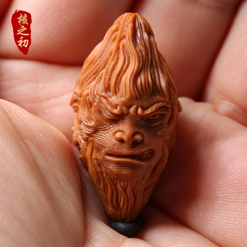 手工雕刻单颗单籽单粒三面大圣齐天大圣静思大圣战斗圣佛橄榄胡