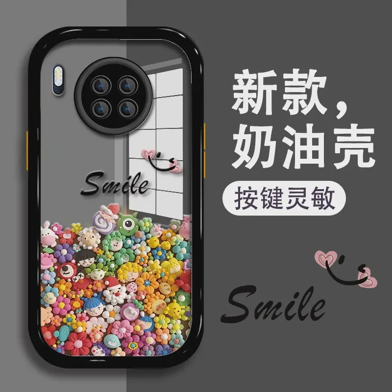 适用华为mate30pro手机壳黏土卡通图案奶油硅胶软壳防摔保护套