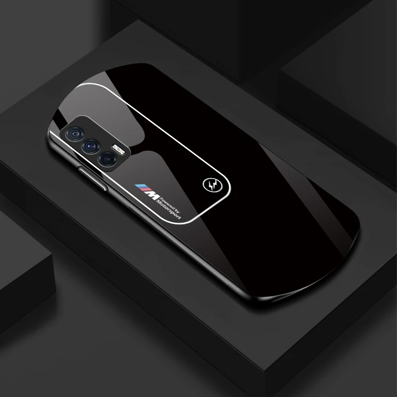 适用【iQOONeo5】新款弧形玻璃渐变宝马简约设计软边商务手机壳