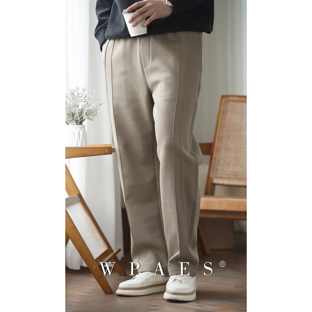 WPAES 2024秋冬新款男士抗皱直筒休闲裤宽松百搭运动裤加厚长裤子