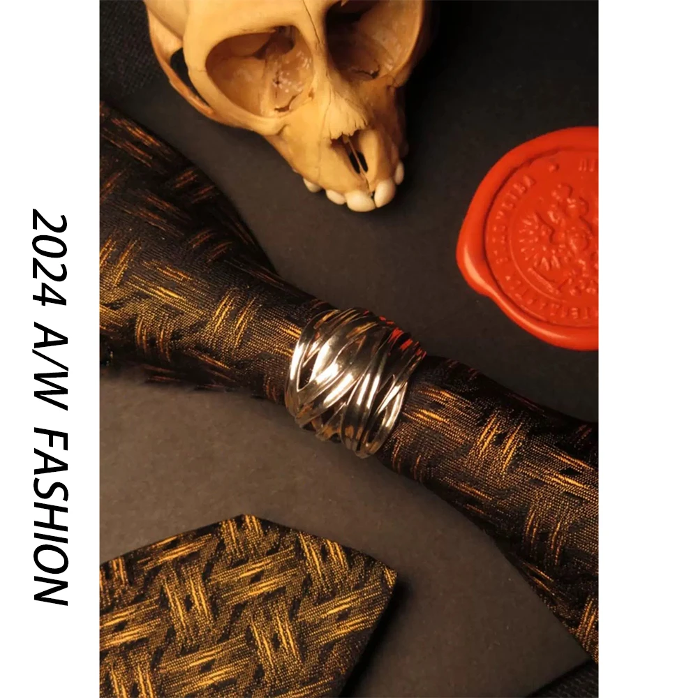 925银戒指 复古银手工时髦气质绕指柔缠纱高级感纯银情侣戒指指环