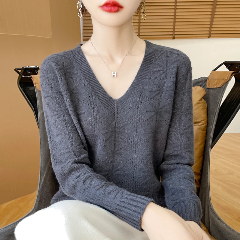 ZHANGLIXI 百搭女士时尚休闲通勤新款保暖秋冬羊绒衫 QHMDS-843