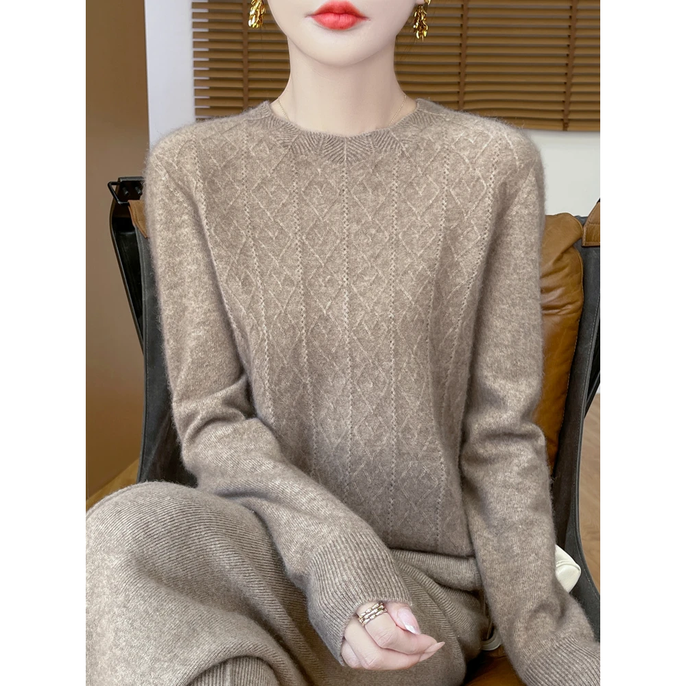 ZHANGLIXI心相印羊绒衫设计师上衣百搭女士宽松休闲QHNJRG-920