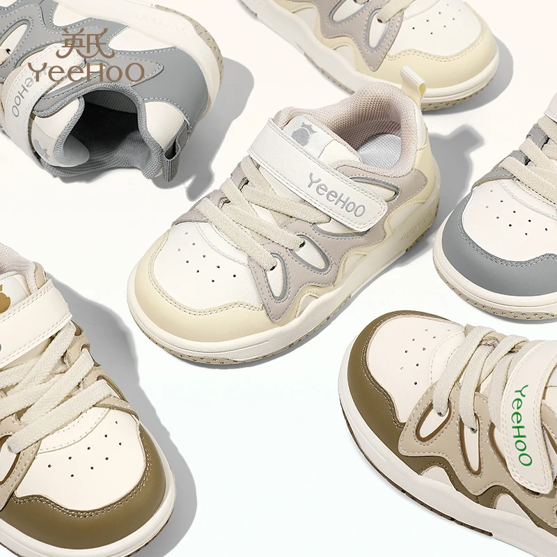 英氏童鞋儿童休闲鞋2024春秋新款透气耐磨宝宝鞋魔术贴软底男童鞋
