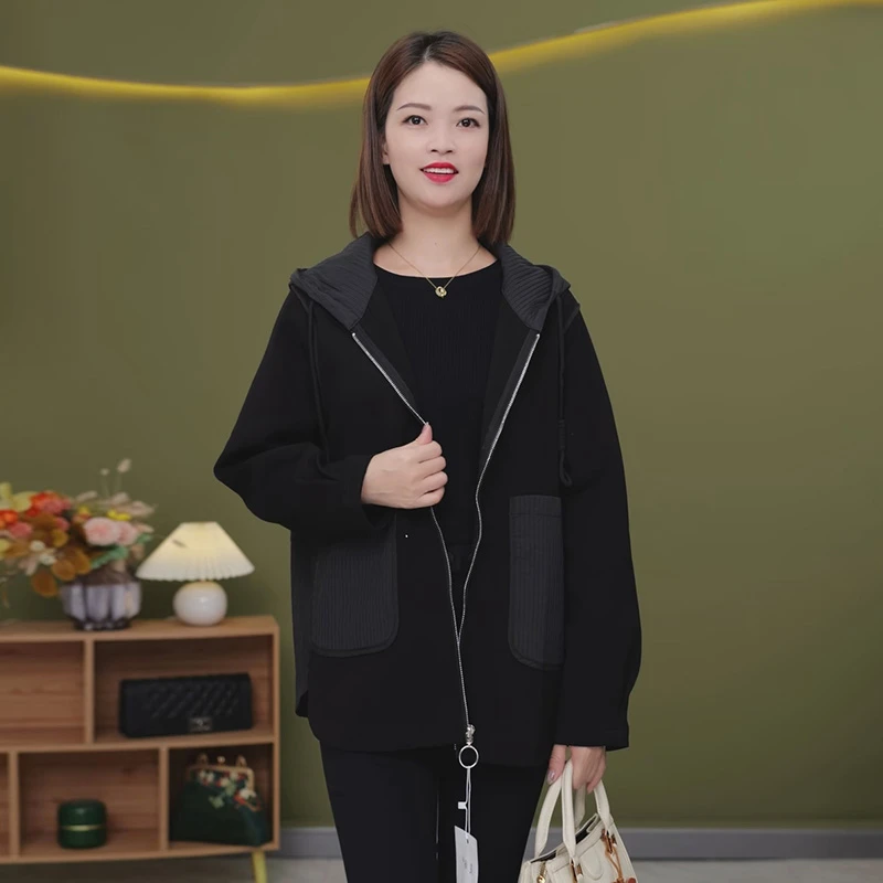 W040中年妈妈装秋冬长袖外套休闲大码上衣减龄显瘦时尚品质女装