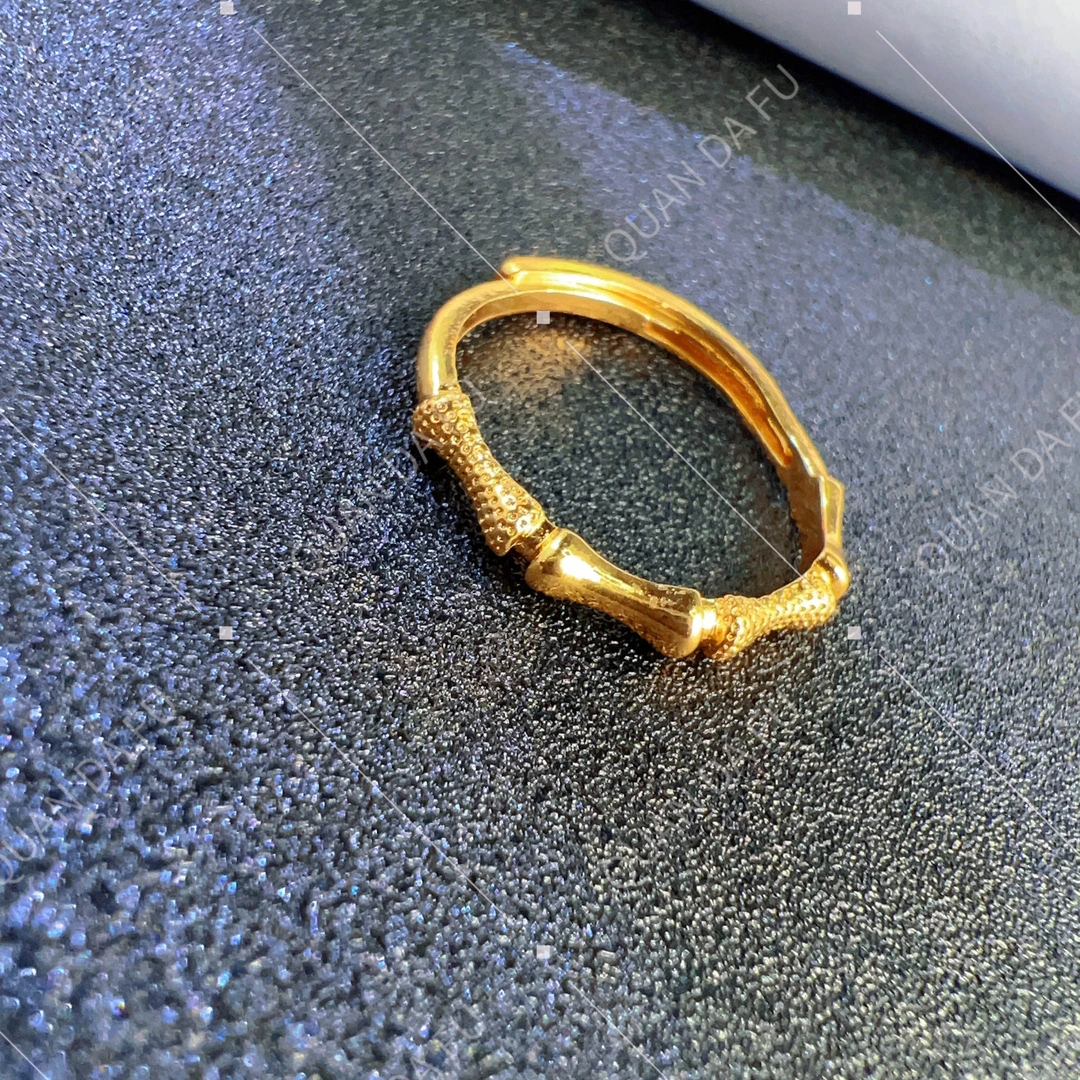 铜合金戒指 QUAN DA FU 竹节活口戒指 铜合金戒指091