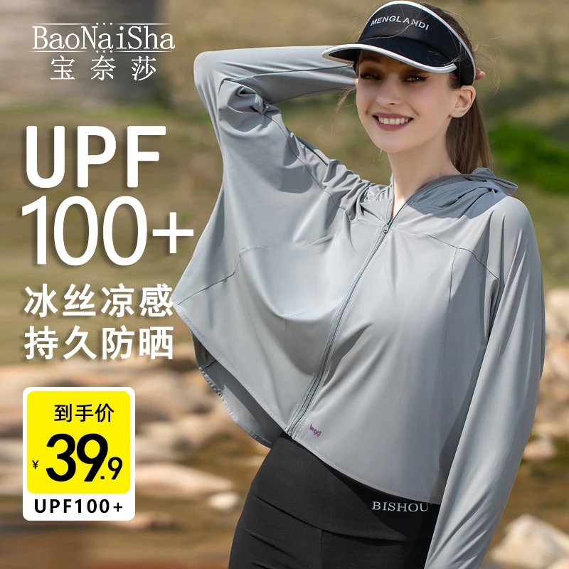 宝奈莎防晒衣短款宽松夏季冰丝轻薄户外防紫外线骑车骑行外套123