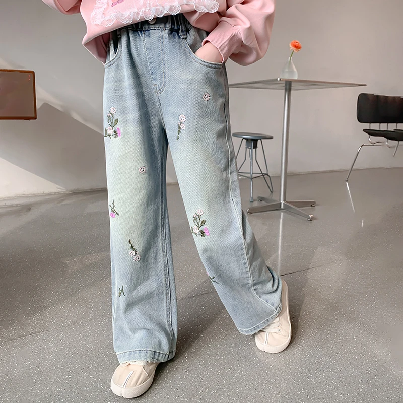 女童2025春秋新款时尚休闲韩版洋气百搭宽松儿童牛仔裤DY11803