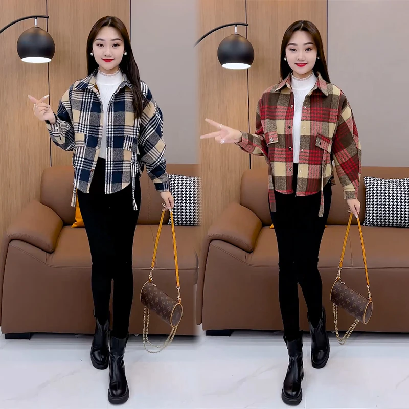 起素品牌 秋冬新品小个子显瘦蝙蝠衫气质百搭短款加绒外套女 8870