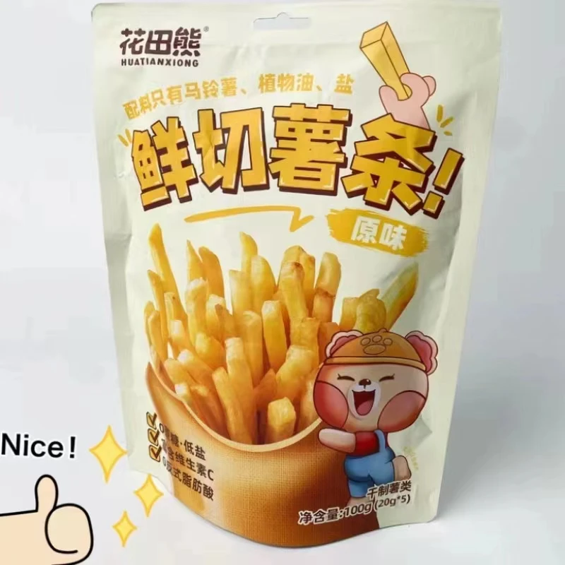 （2袋）花田熊鲜切薯条原味海苔味0蔗糖低盐营养零食