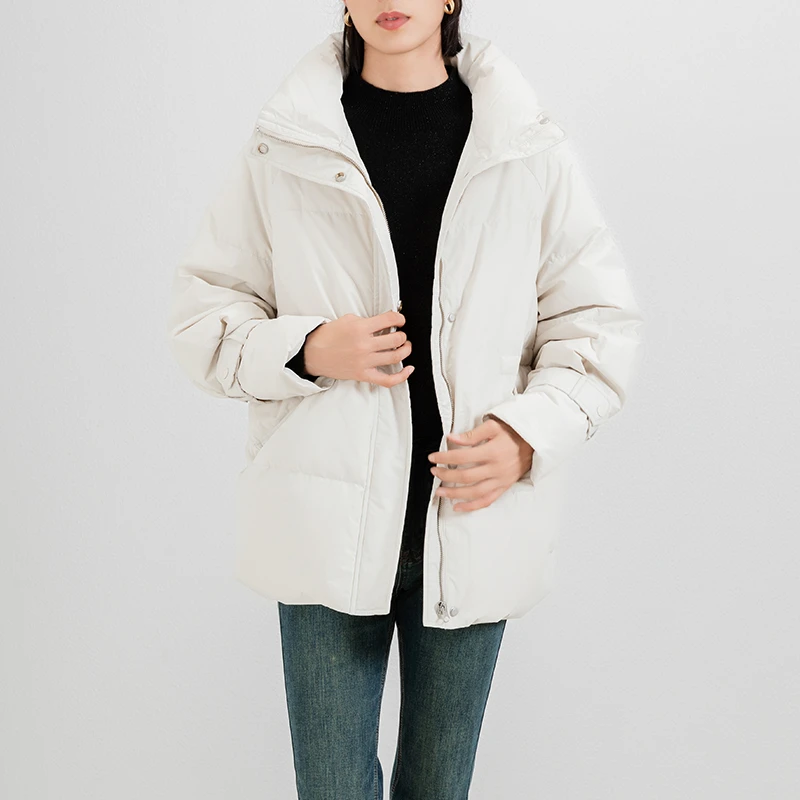 18230  新款90白鸭绒羽绒服女装时尚女装中长款保暖羽绒服