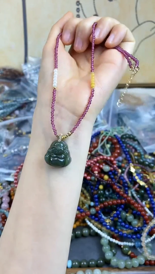 【闪购商品】石榴石（紫牙乌）颈饰未镶嵌319