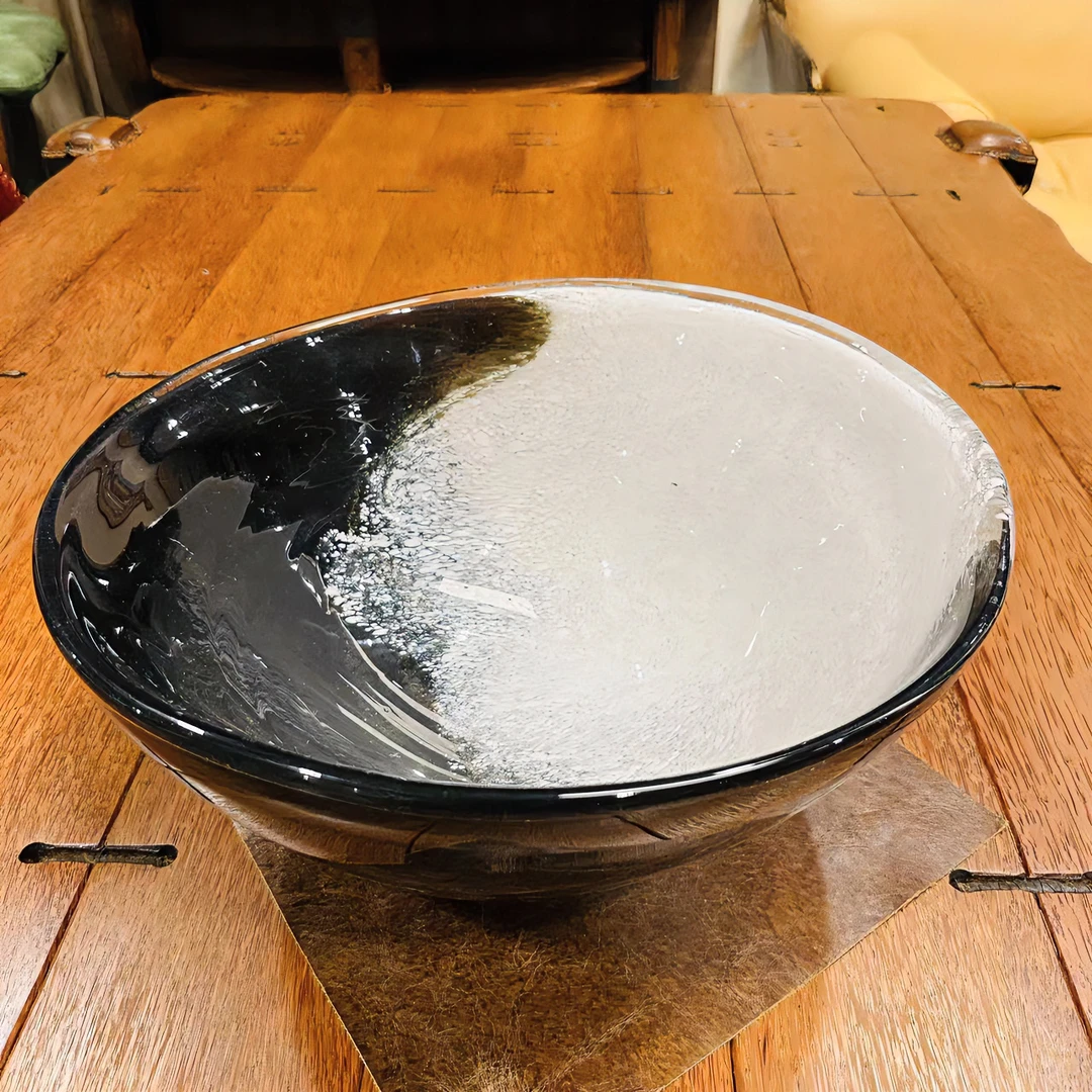 BORCH/博瑞奇圆形黑白配玻璃盘桌面装饰摆件（06158/06159）