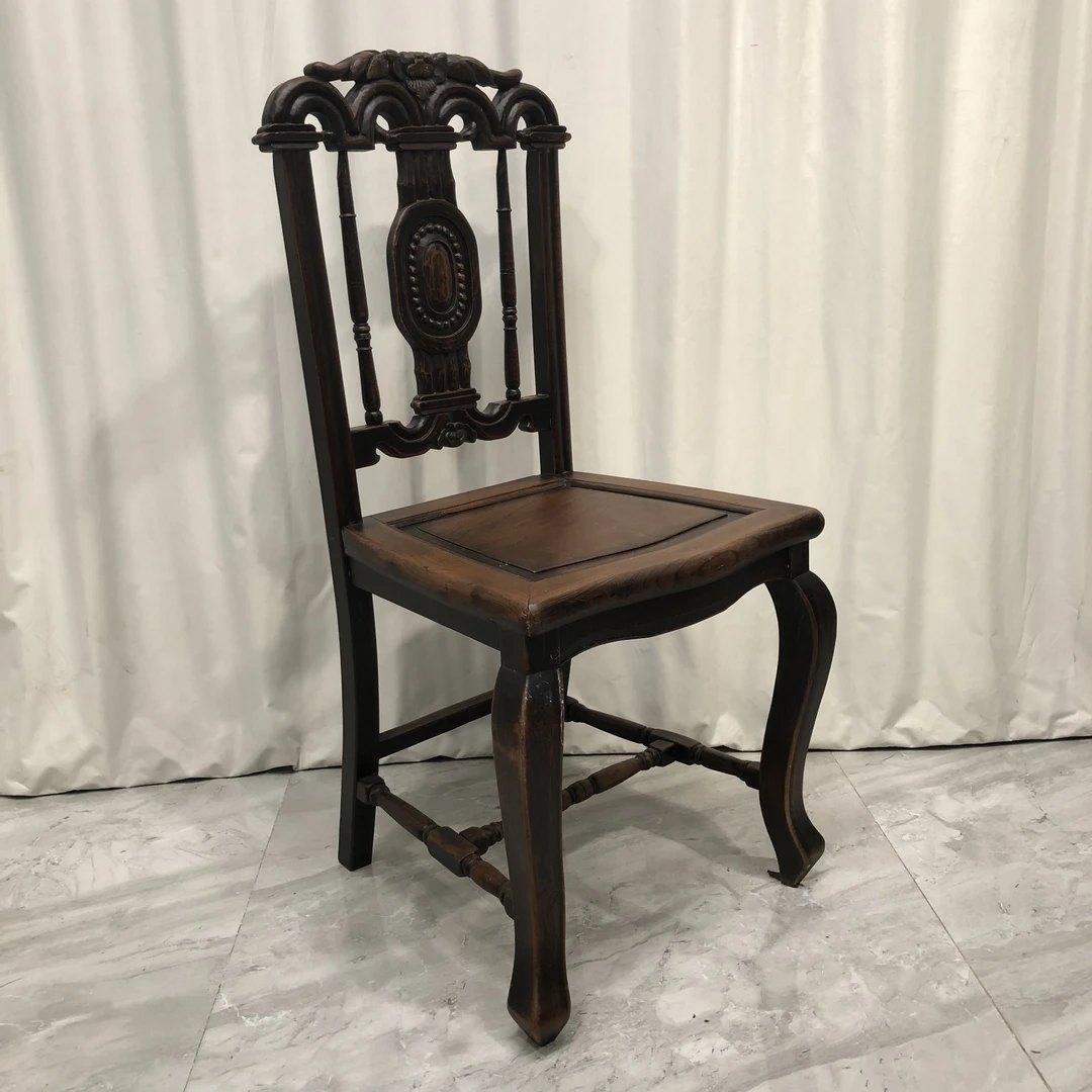 BORCH/博瑞奇民国中古海派椅单人实木餐椅（08778）