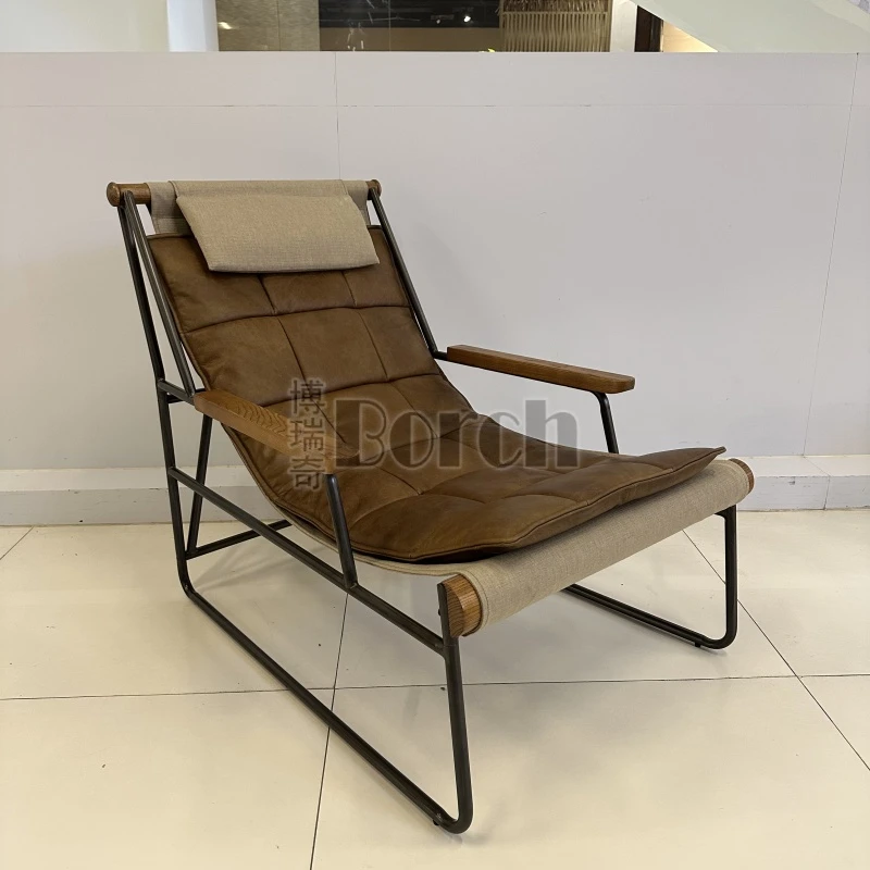 BORCH/博瑞奇北欧复古家用靠椅单人休闲椅躺椅午睡椅7789（06626）