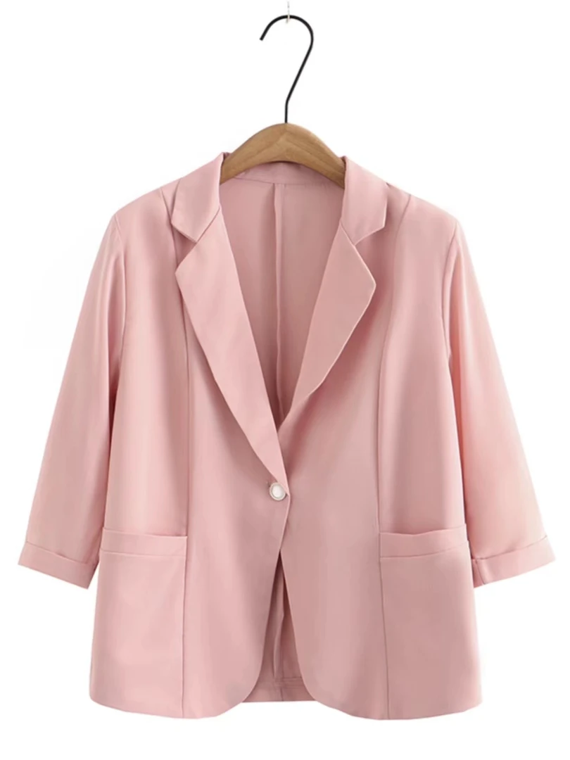 746夏薄款时尚七分袖休闲西装外套(J2115）