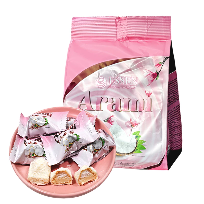 俄罗斯原装进口唯臻农场椰蓉巧克力味糖果200g/袋 休闲零食