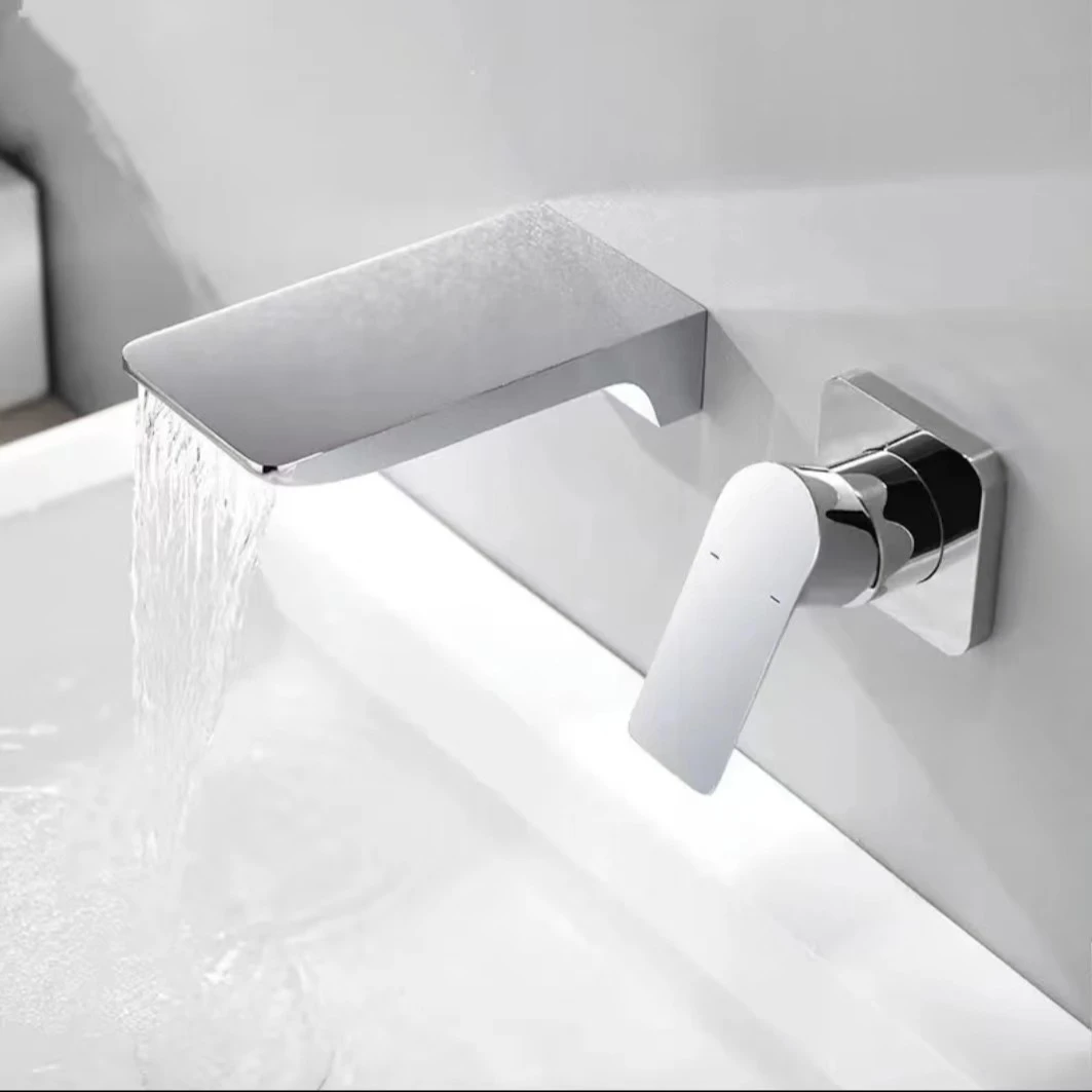 暗装全铜入墙式冷热瀑布面盆龙头嵌入式洗脸暗藏台盆水龙头