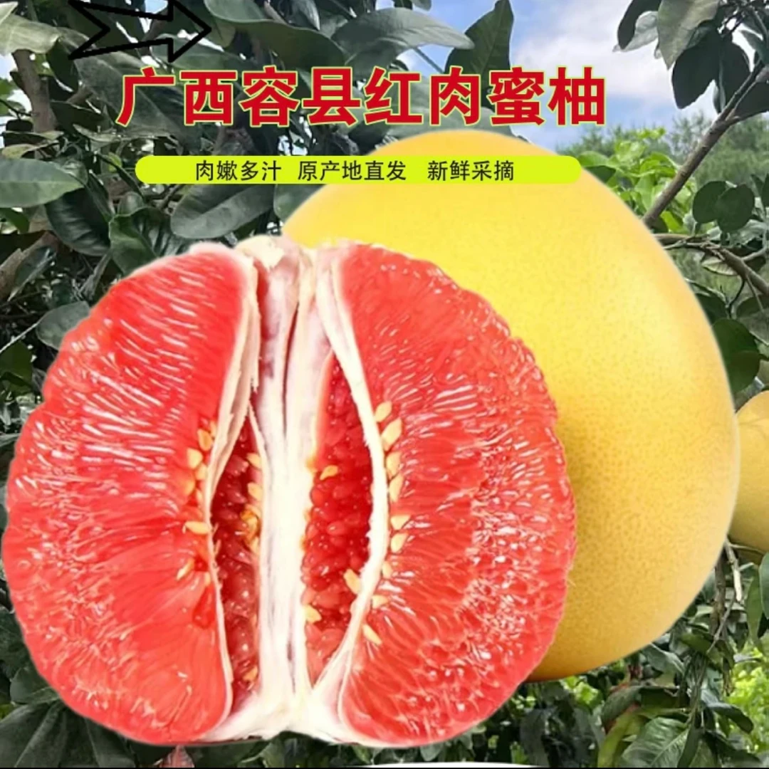 正宗容县红心蜜柚水果柚子酸酸甜甜