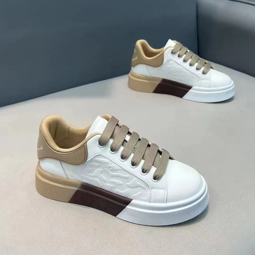 男鞋秋季新款运动小众低帮软底潮鞋拼色潮牌男士小白鞋透气鞋子男