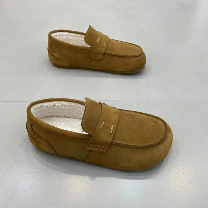 2025冬季新款加绒豆豆鞋男士舒适保暖开车鞋一脚蹬棉鞋休闲乐福鞋