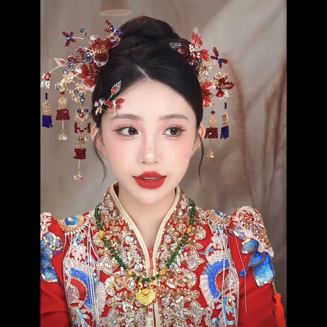 合金婚庆饰品 新款红蓝新中式结婚饰品154