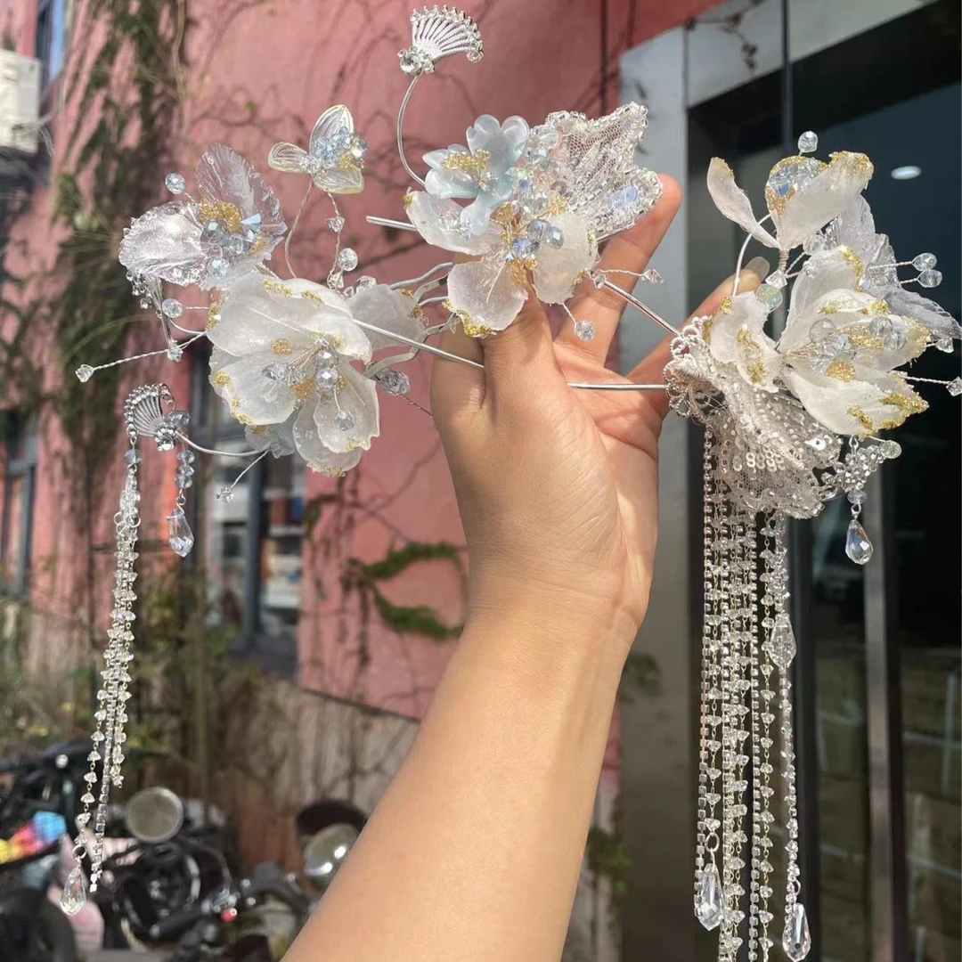 非金属婚庆饰品 重工仙气新中式古风新娘饰品爆款228