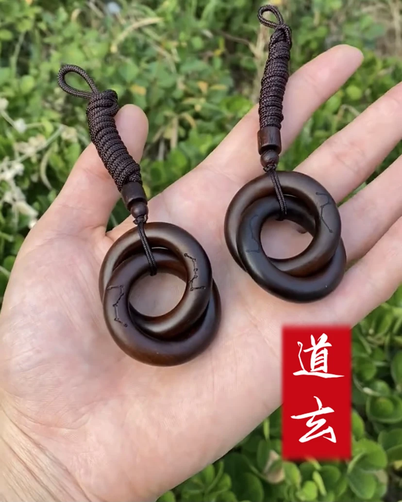 【开】雷击木真雷击枣木乾坤圈小乾坤圈玉化料完美无瑕吊坠整圆