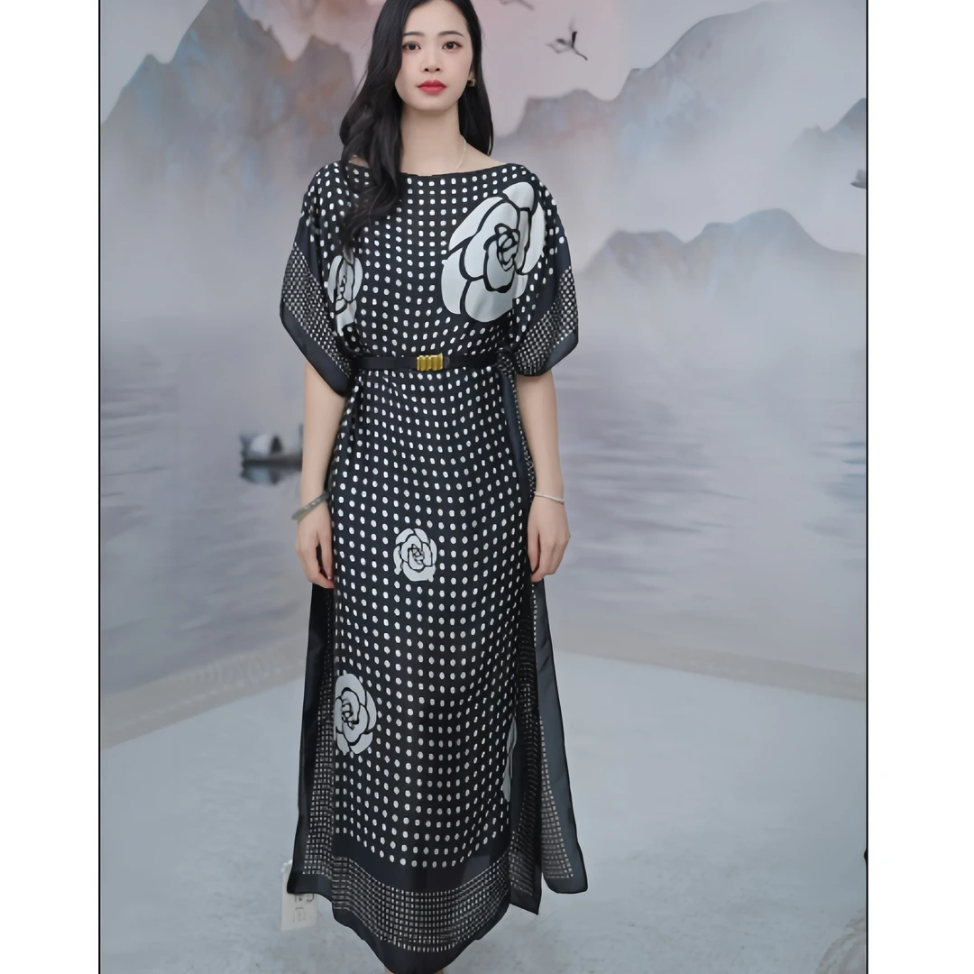 C01  夏季女士波点印花潮流轻奢时尚气质女装连衣裙